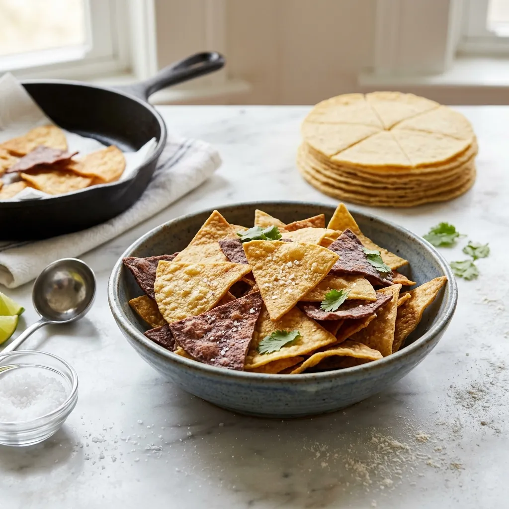 Homemade Totopos (Crunchy Corn Tortilla Chips)