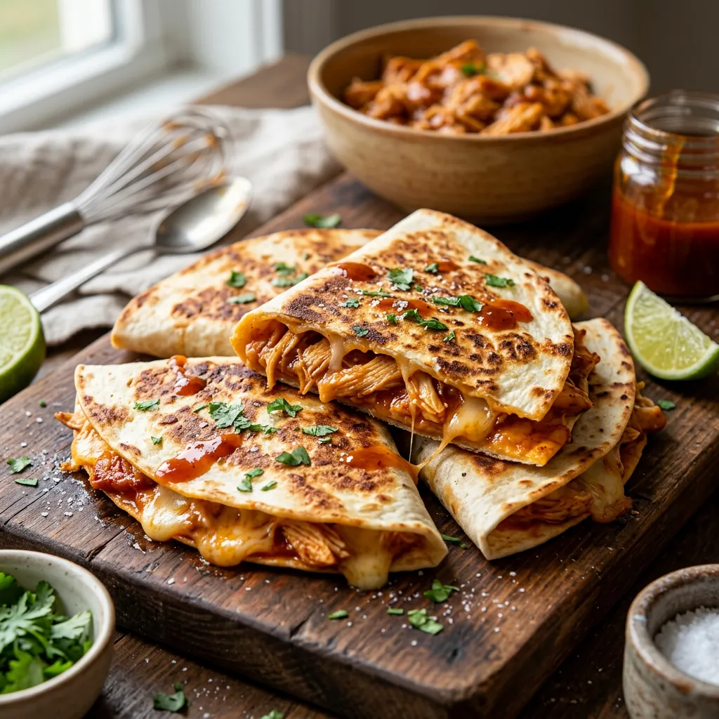 Finished Honey-Chipotle Chicken Quesadillas dish