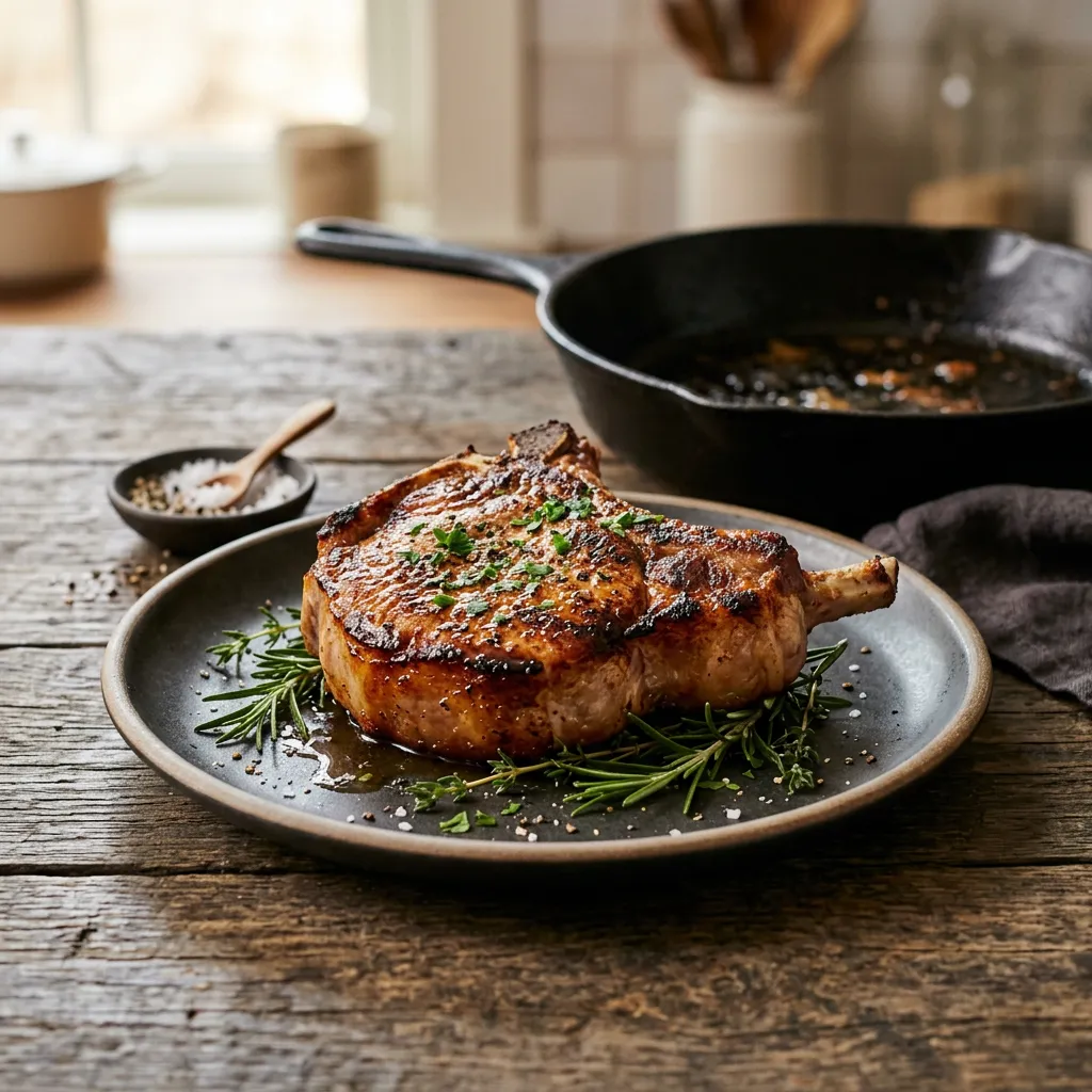 Finished How to Cook Perfect Pork Chops dish