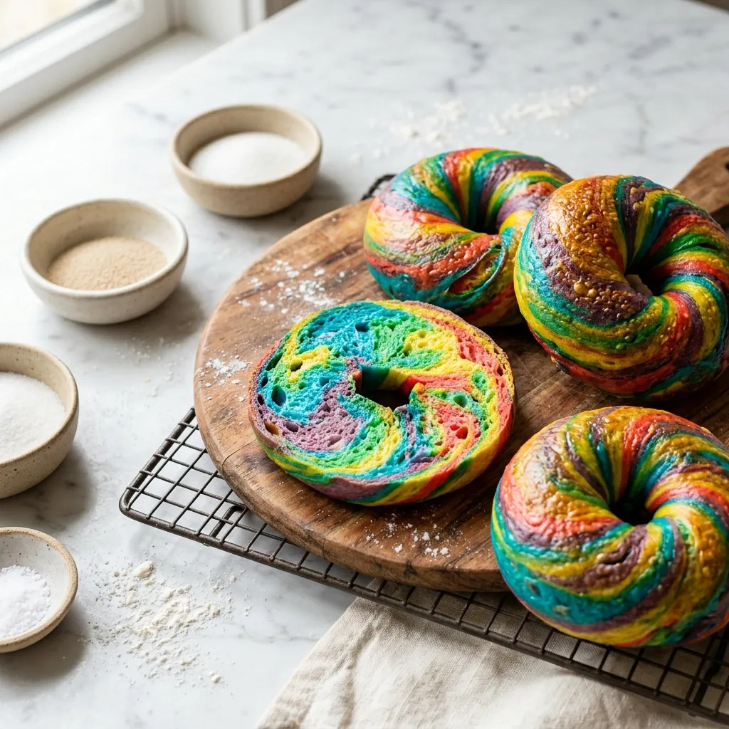 How to Make Tie-Dye Rainbow Bagels