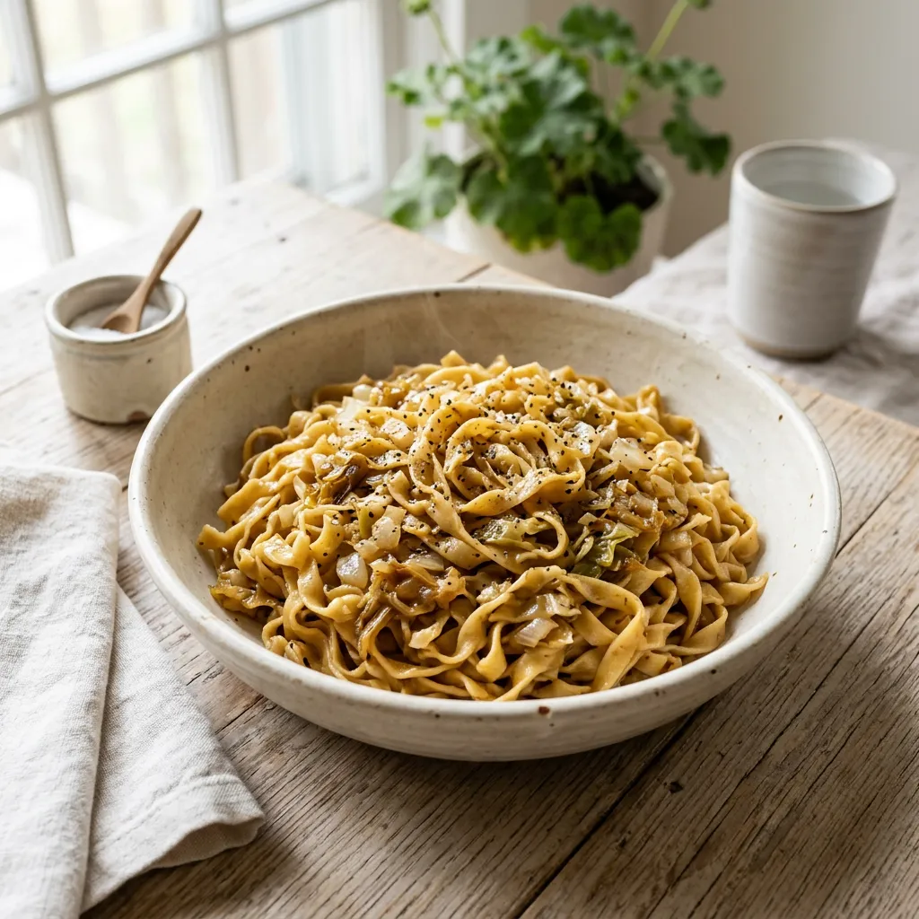 Hungarian Cabbage With Noodles (Káposztás Tészta)