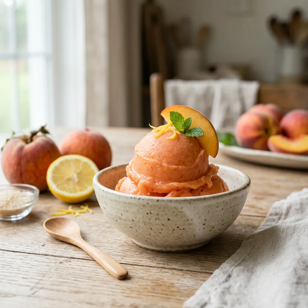 Ice Cream Maker Peach Sorbet