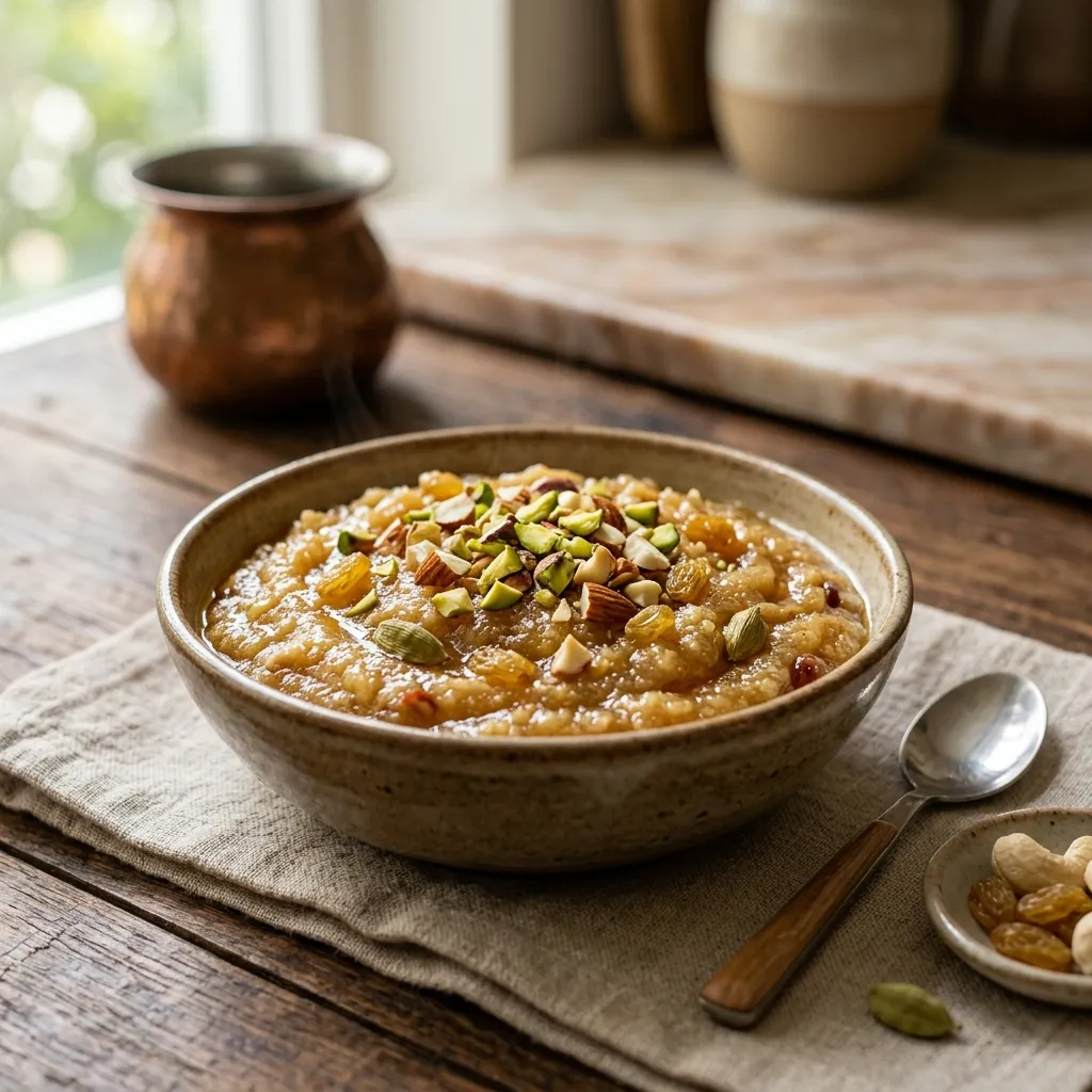 Indian Semolina (Sooji Ka Halwa) Dessert