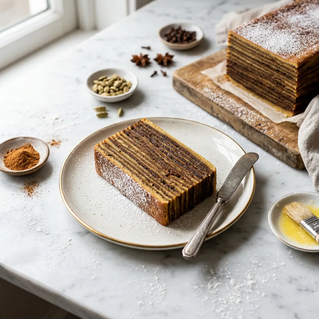 Indo-Dutch Spekkoek Recipe—Lapis Legit— Layered Spice Cake