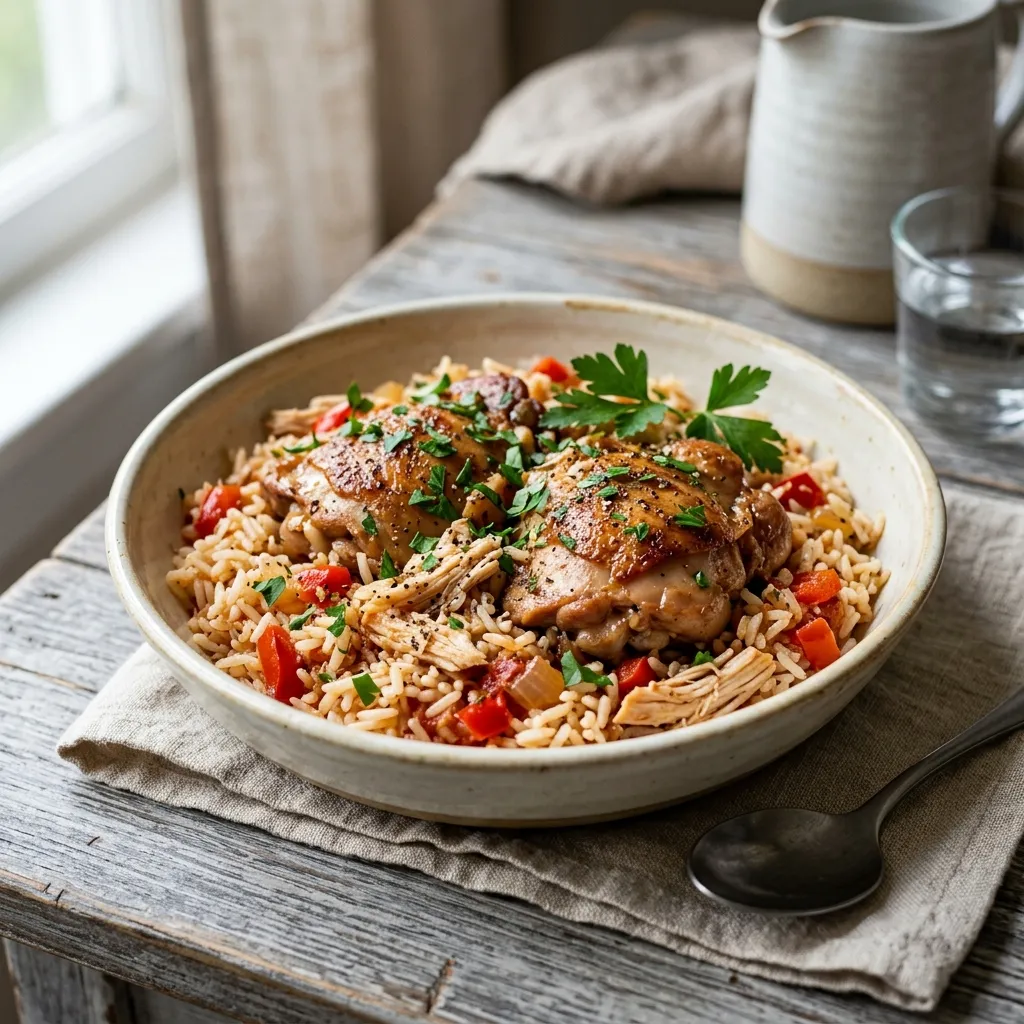 Instant Pot Chicken Thighs and Rice