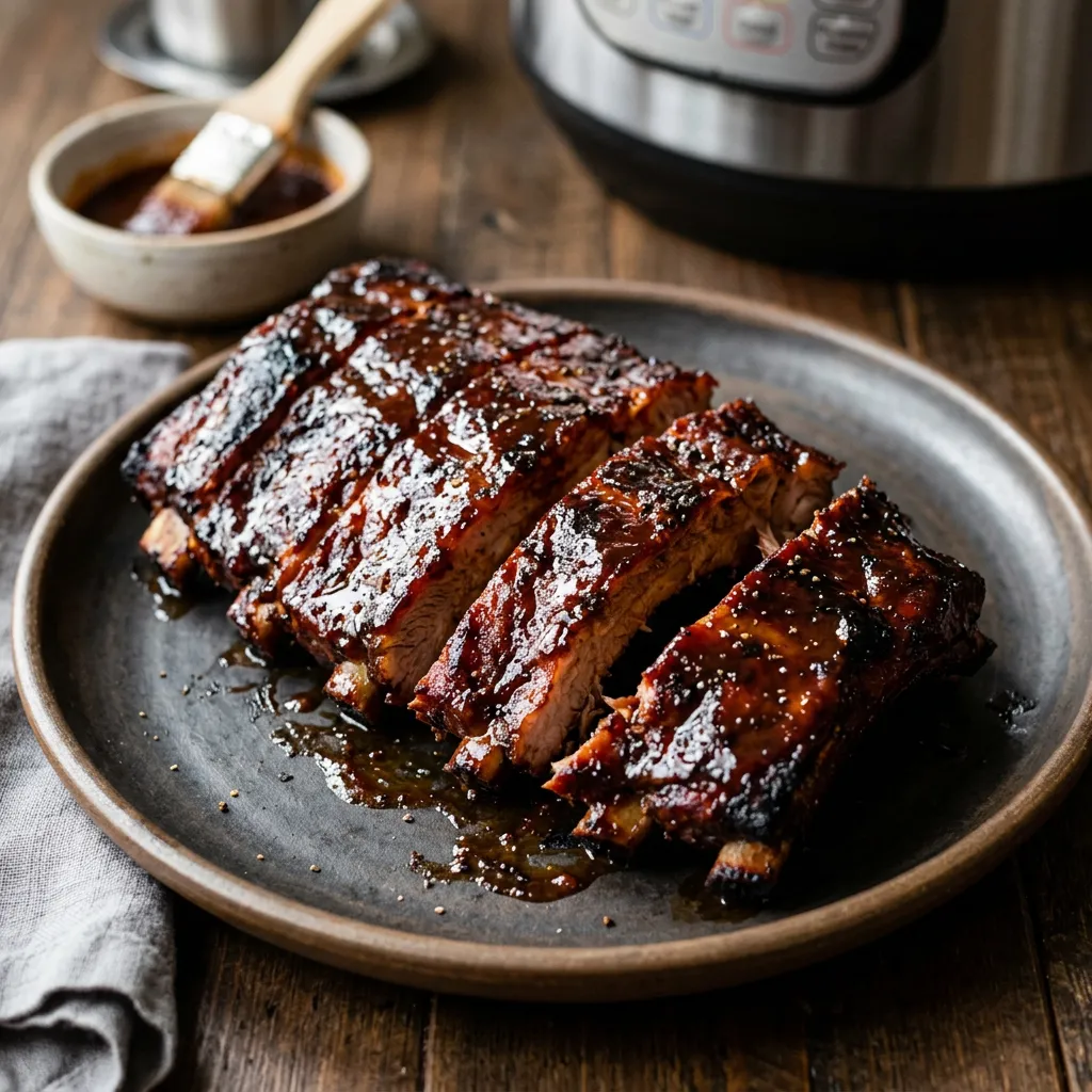Finished Instant Pot Ribs dish
