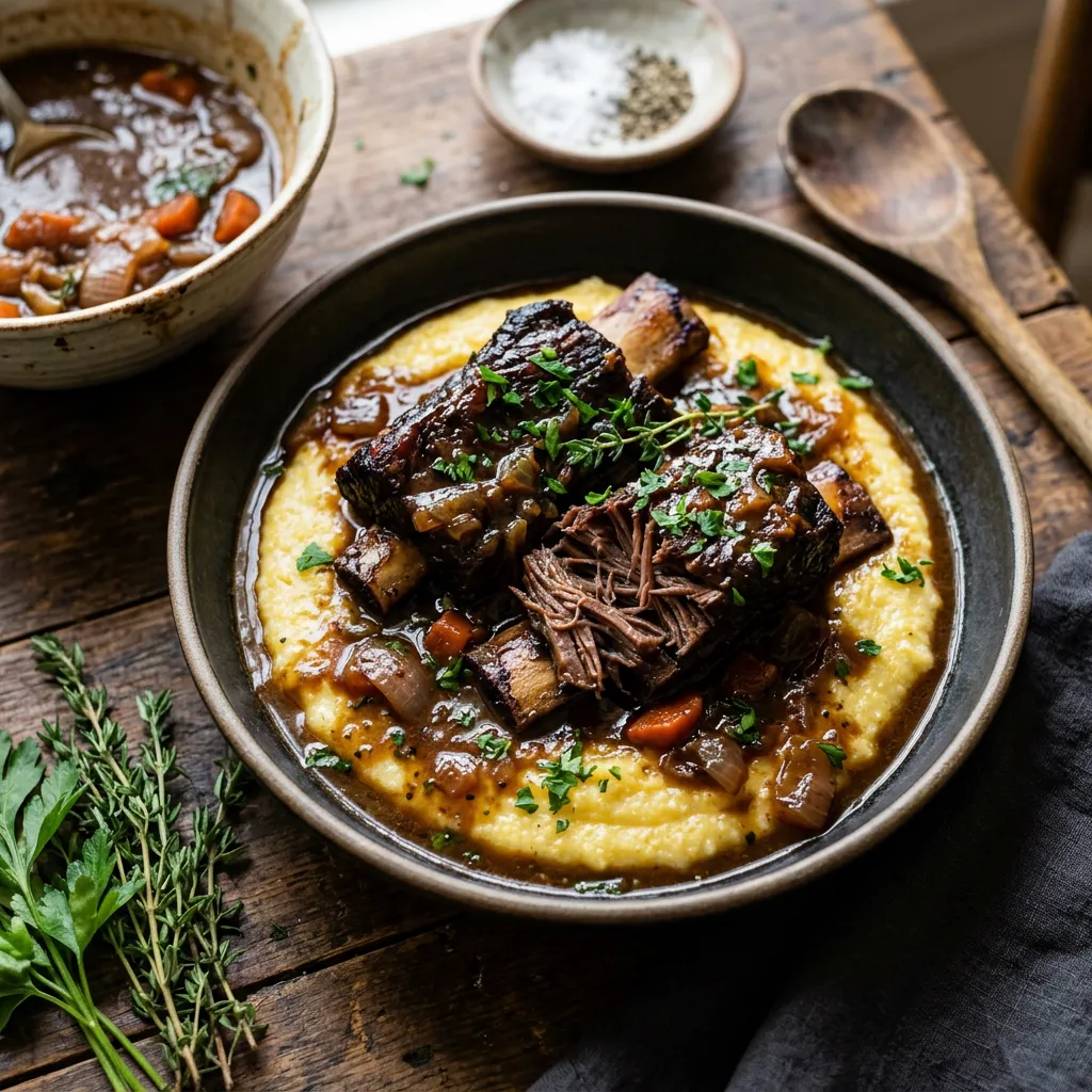 Finished Instant Pot Short Ribs dish