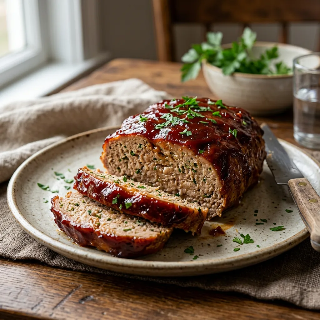 Finished Instant Pot Turkey Meatloaf Recipe dish