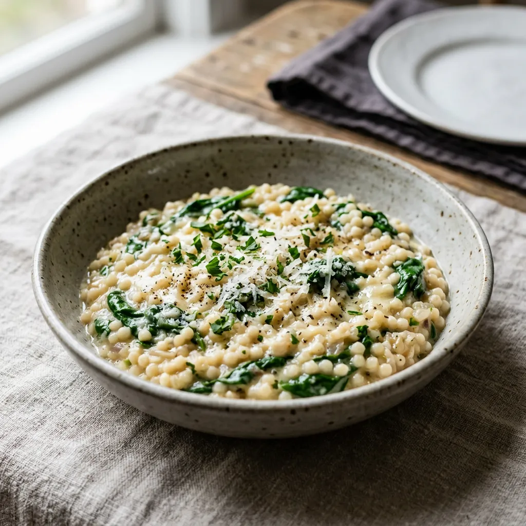 Israeli Couscous Risotto With Parmesan Recipe