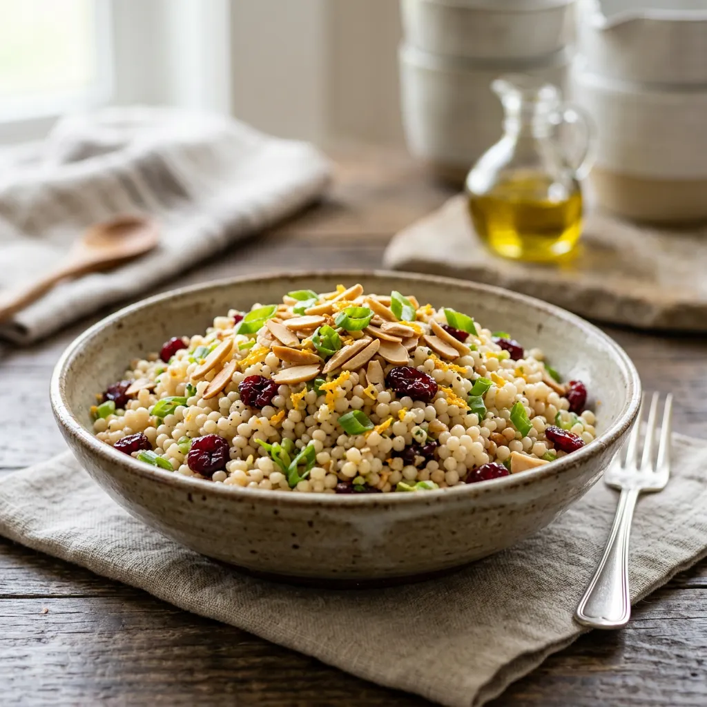 Israeli Couscous With Dried Cranberries and Toasted Almonds