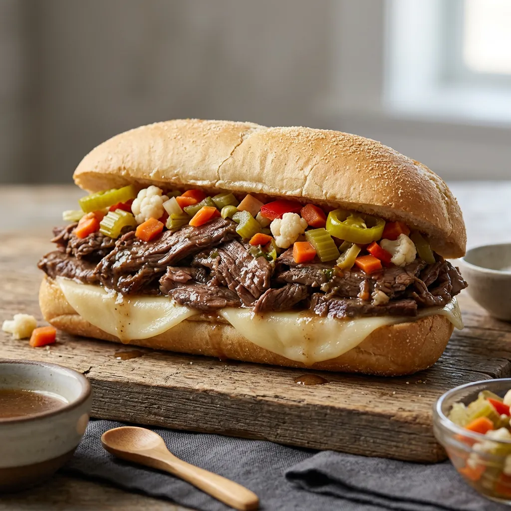 Finished Italian Beef Sandwich Recipe dish