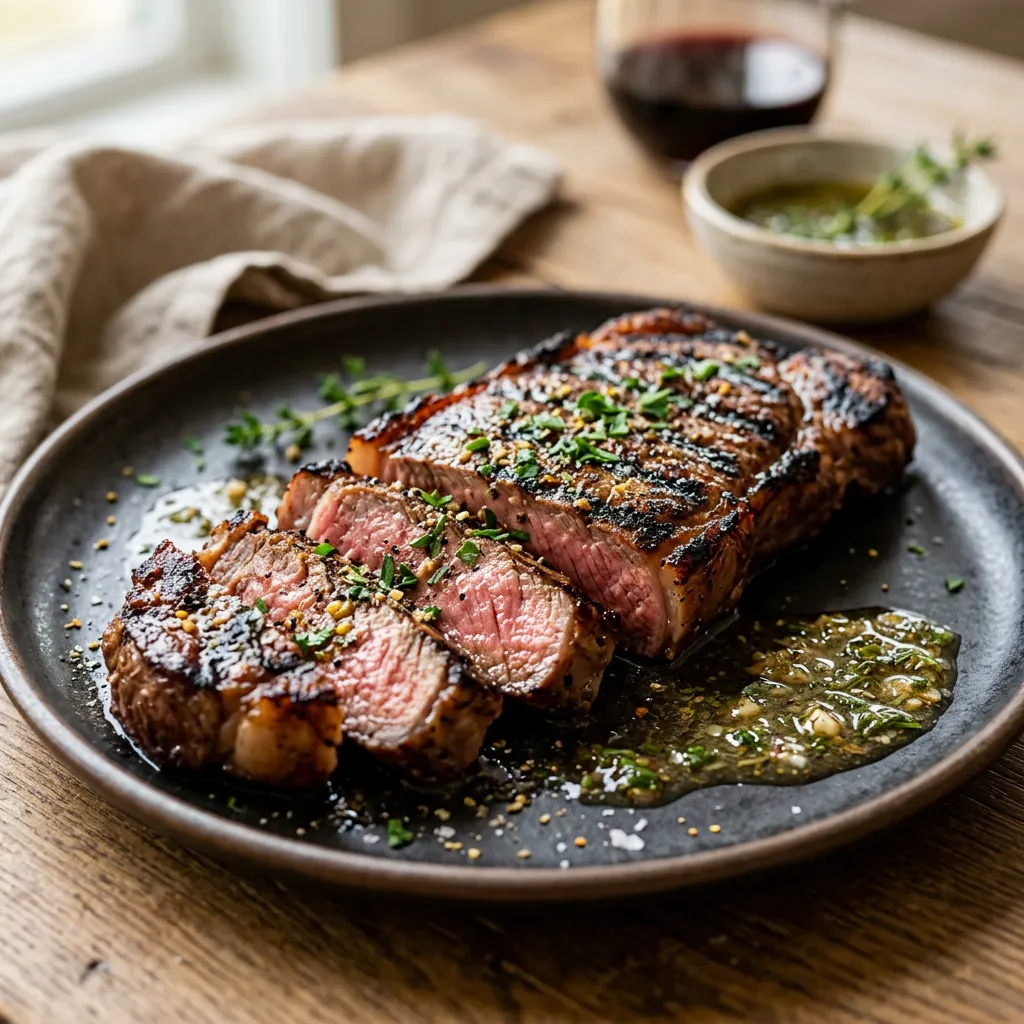 Finished Italian Dressing Marinated Steaks dish