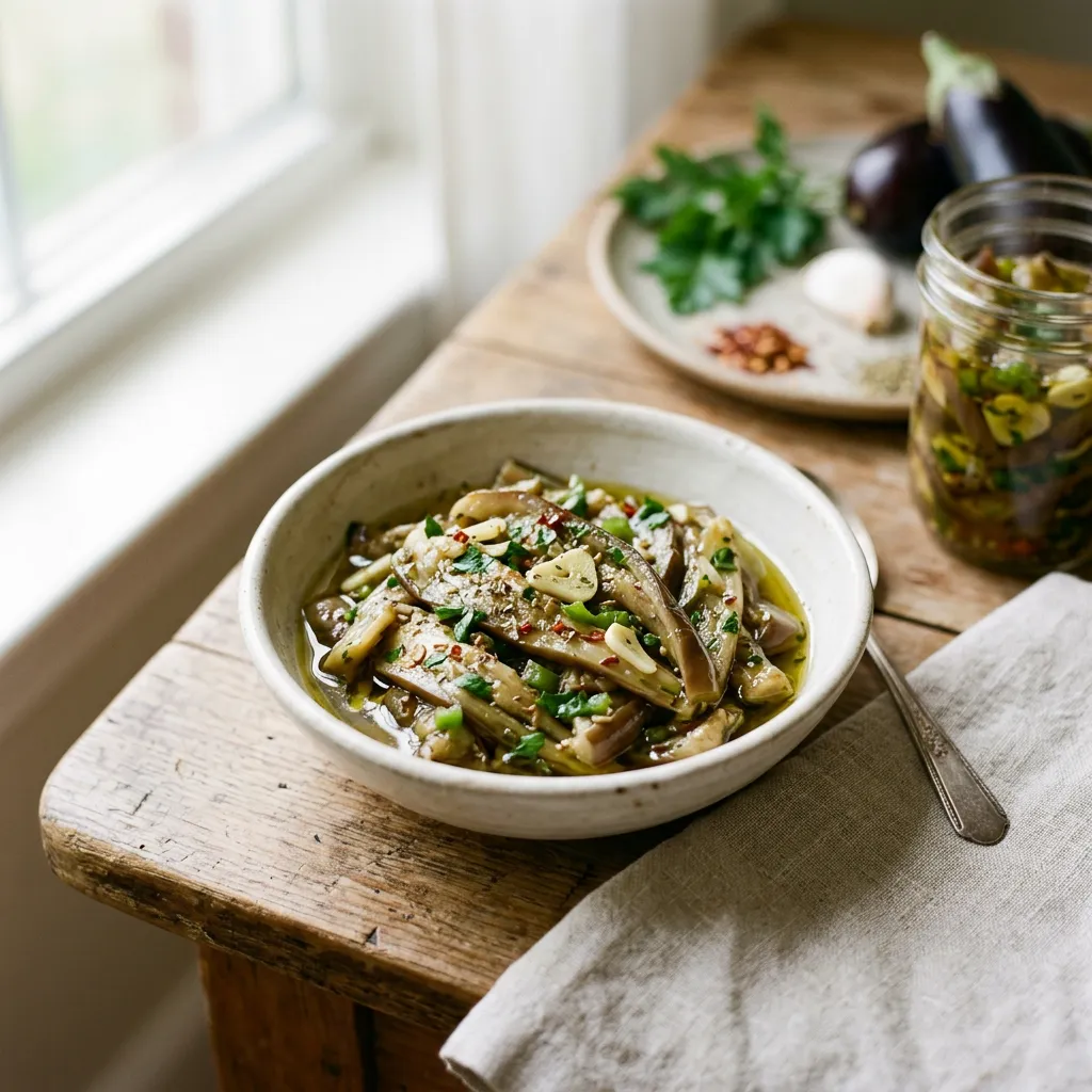 Italian-Style Pickled Eggplant (Melanzane Sotto Aceto)