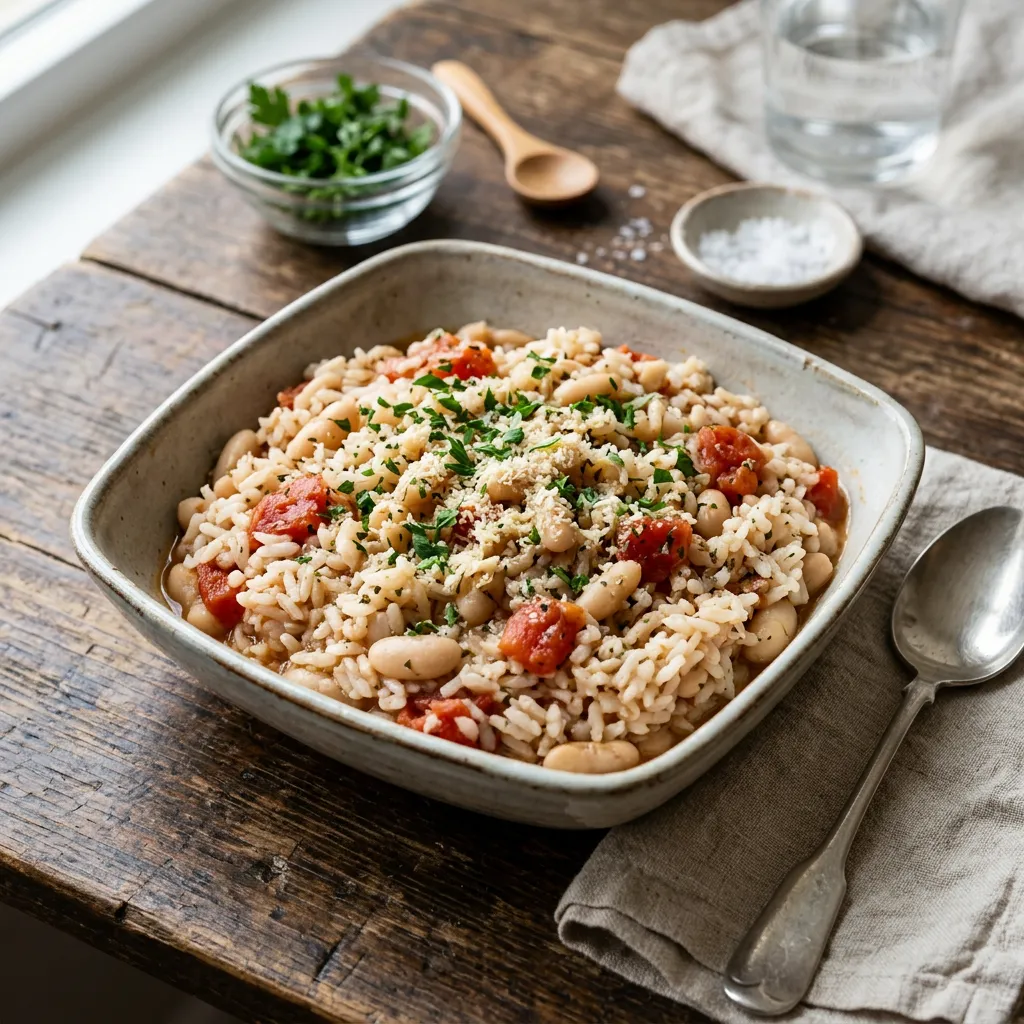 Italian-Style Vegetarian Rice and Beans Recipe
