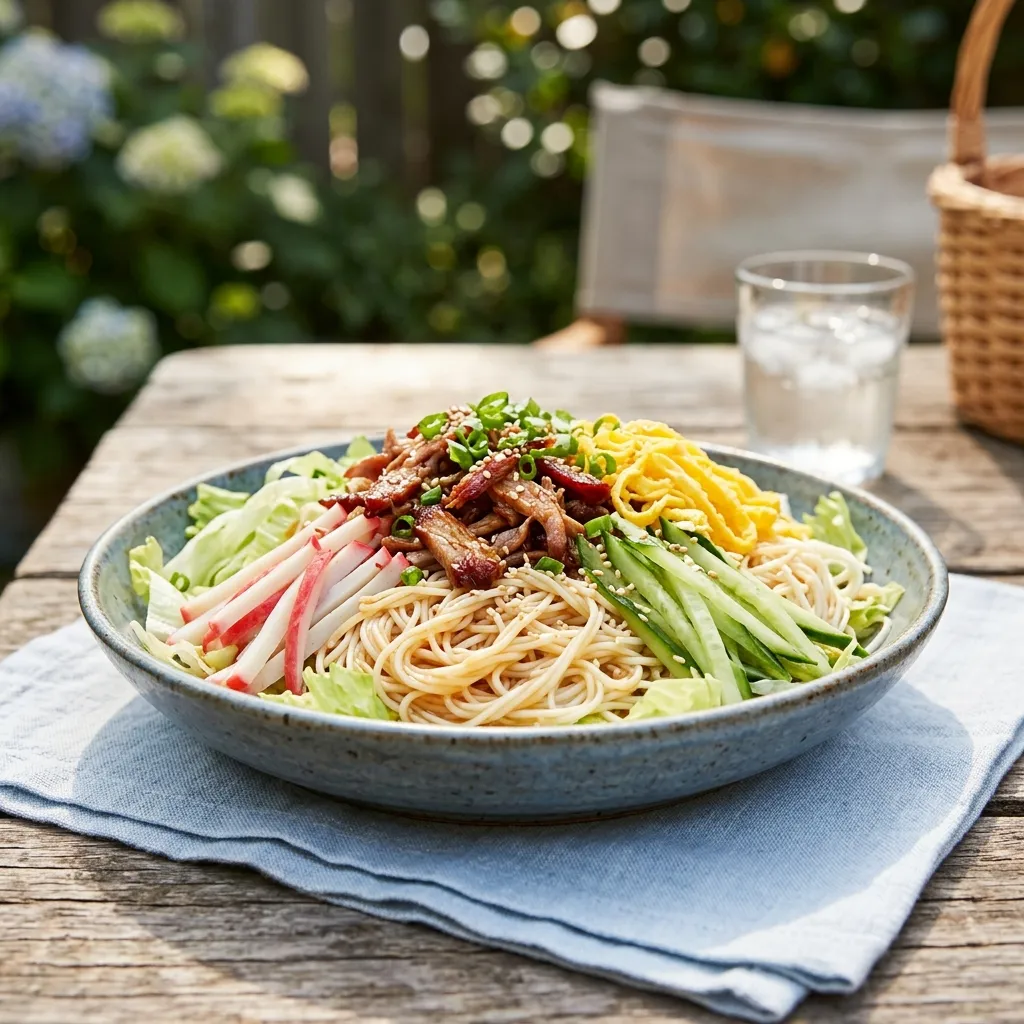Japanese Somen Salad With Sweet and Sour Dressing