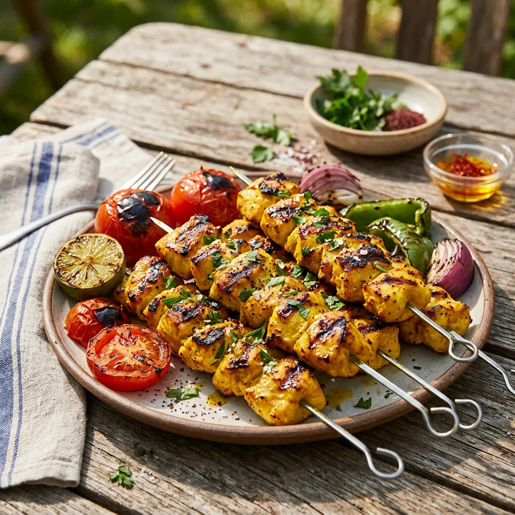 Joojeh Kabob (Yogurt Saffron Chicken Kebabs) Recipe