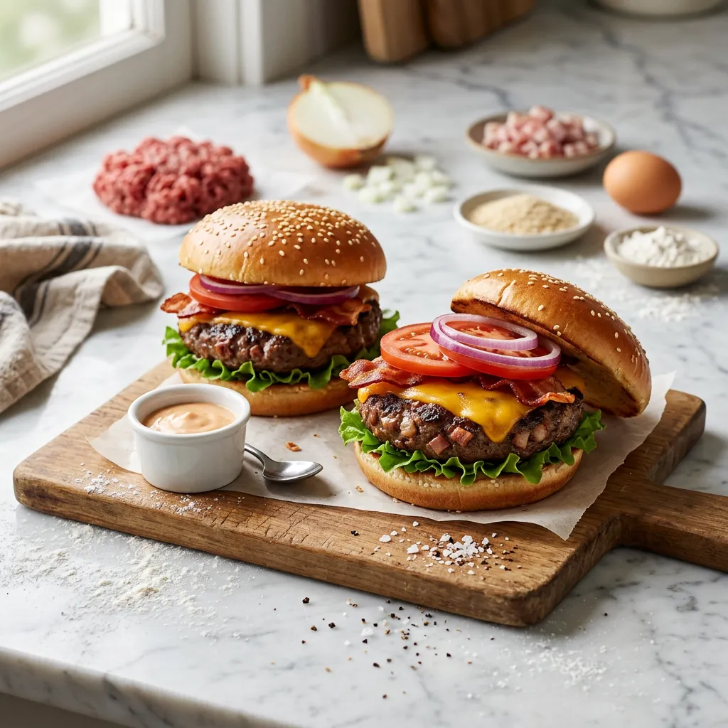 Juicy Beef and Bacon Burgers