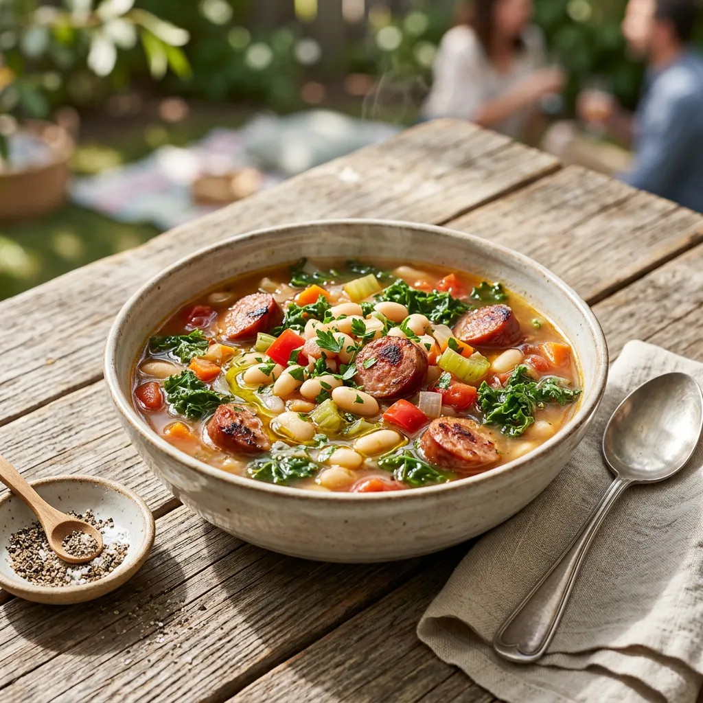 Kale and White Bean Soup With Spicy Sausage