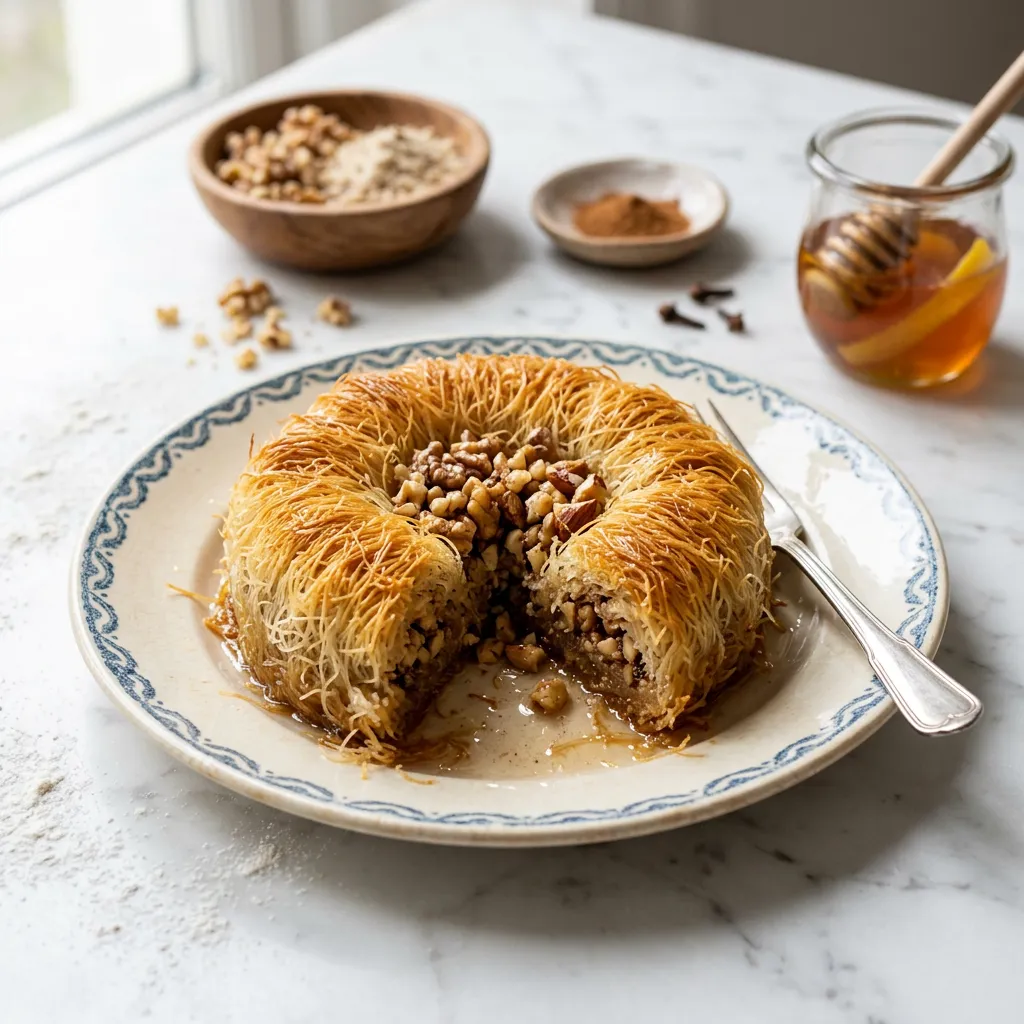 Kataïfi: Greek Almond and Walnut Pastry in Syrup