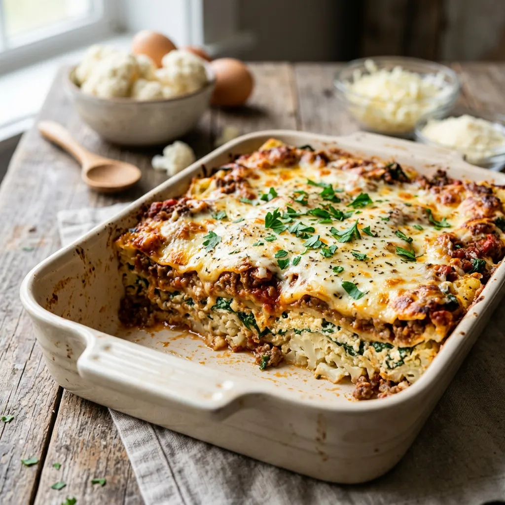 Keto Cauliflower Lasagna Recipe