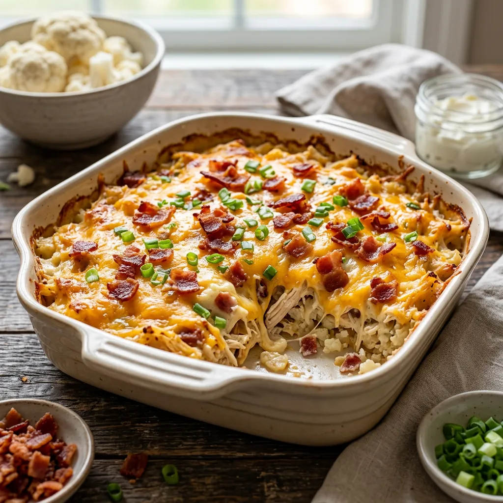 Keto Chicken Bacon Ranch Casserole Recipe
