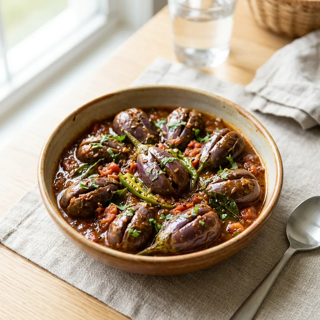 Khatta Meetha Baingan (Sweet and Sour Eggplant Curry)