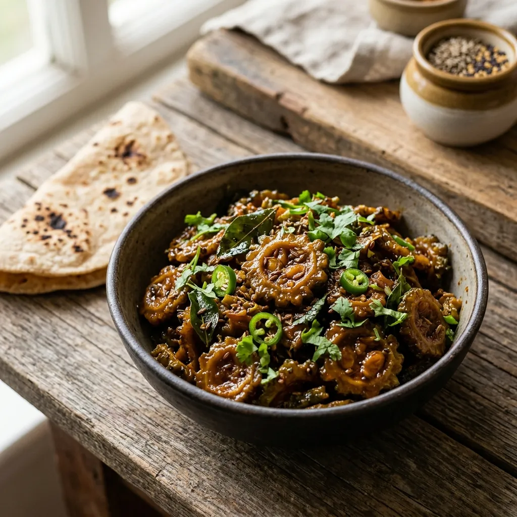 Khatta Meetha Karela: Sweet and Sour Bitter Gourd