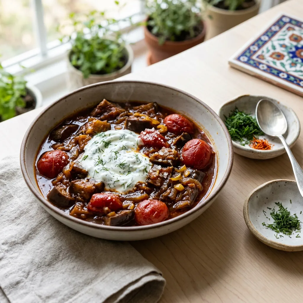 Khoresh Bademjan: Persian Eggplant and Tomato Stew
