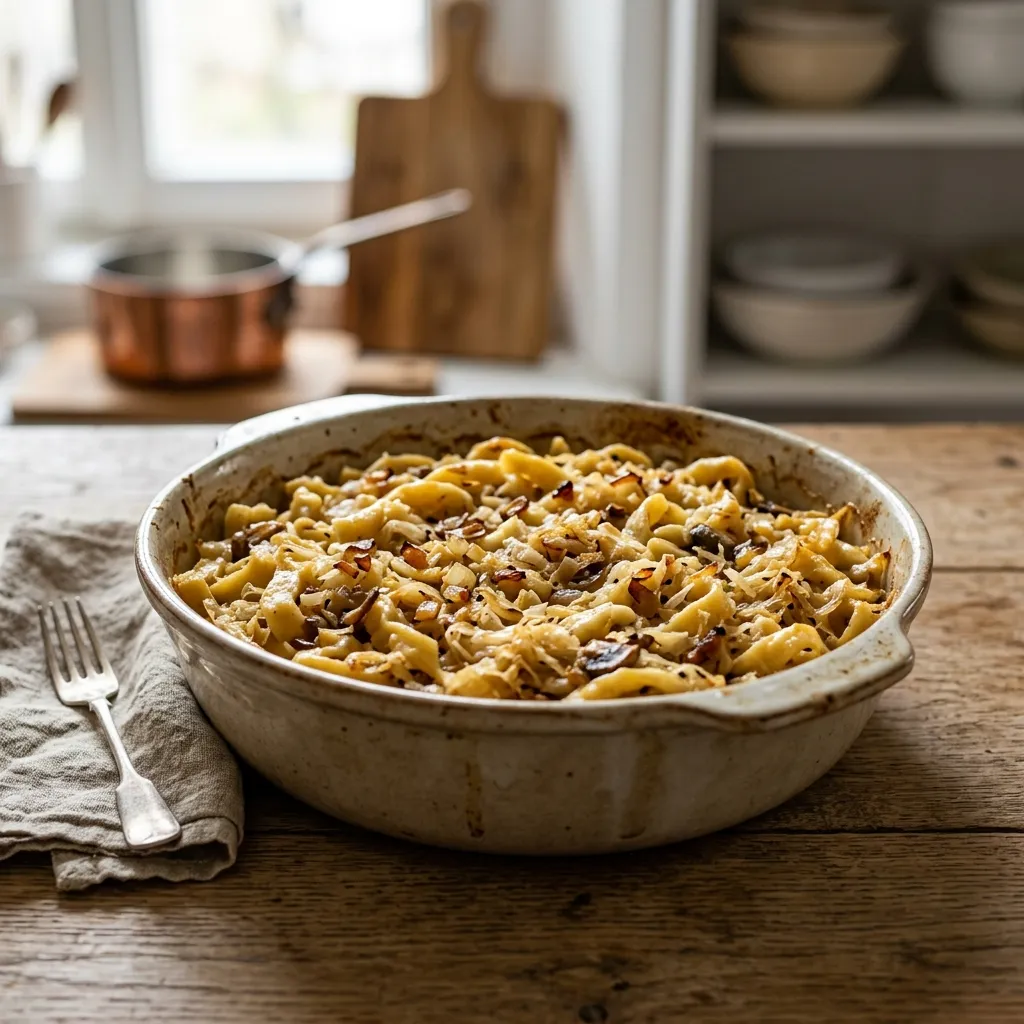 Kluski z Kwaśna Kapusta (Polish Noodles and Sauerkraut)