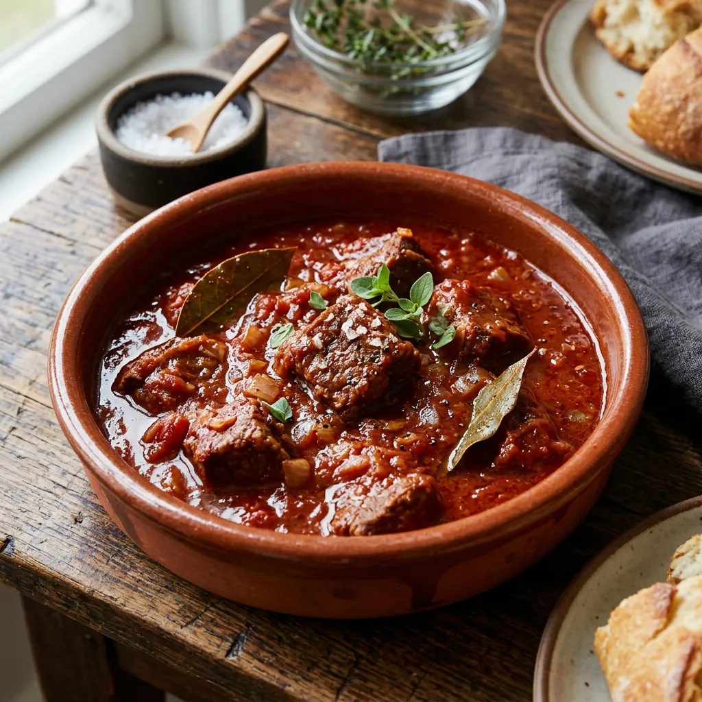Kokkinisto, a Greek Red Sauce for Different Meats