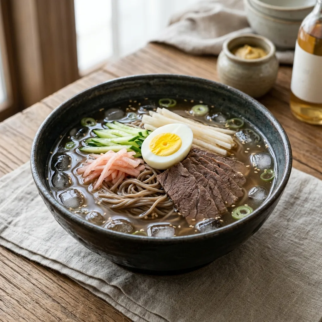 Korean Cold Noodle Soup (Mul Naengmyeon)