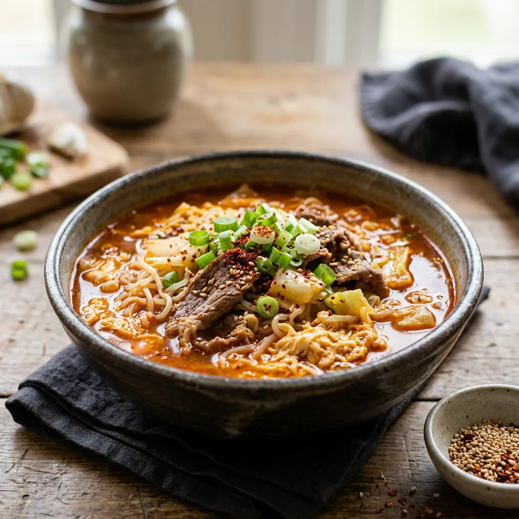 Korean Spicy Noodle Soup Recipe