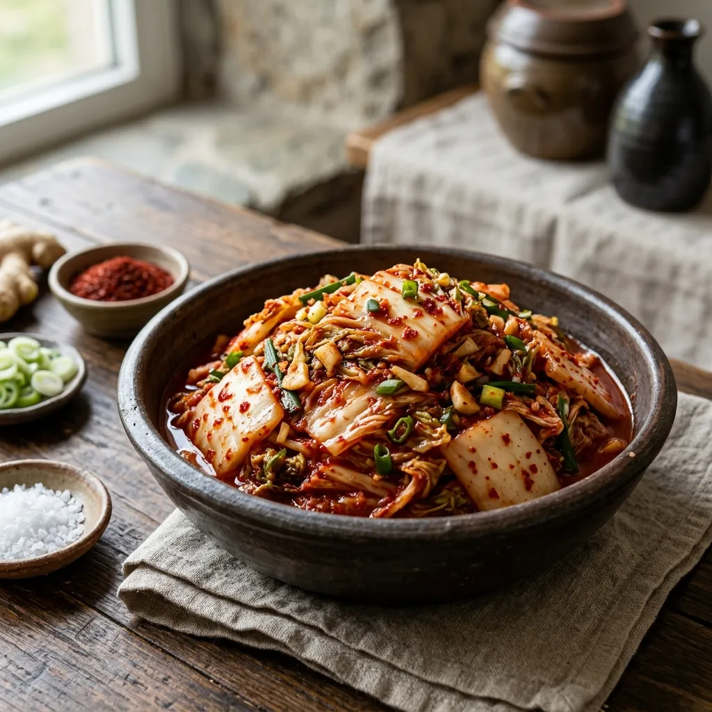 Korean Spicy Pickled Cabbage (Baechu Kimchi)