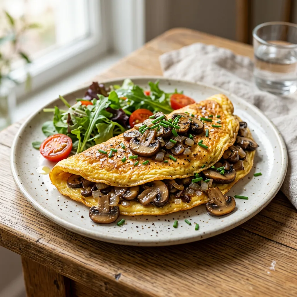 Kosher Mushroom and Onion Omelet