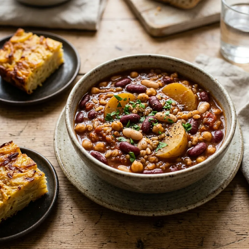 Kosher Vegetarian Bean Cholent (Parve)