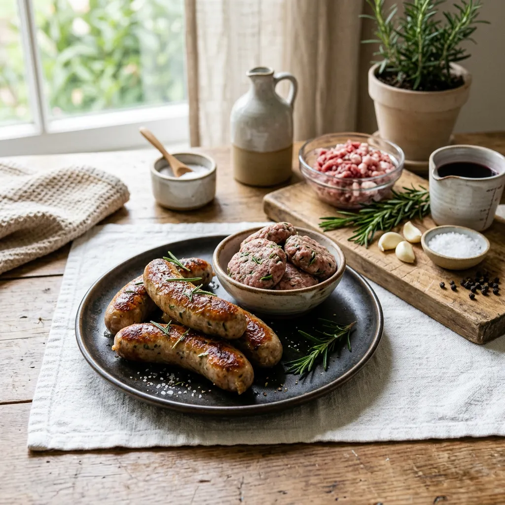 Lamb, Rosemary, and Red Wine Sausage
