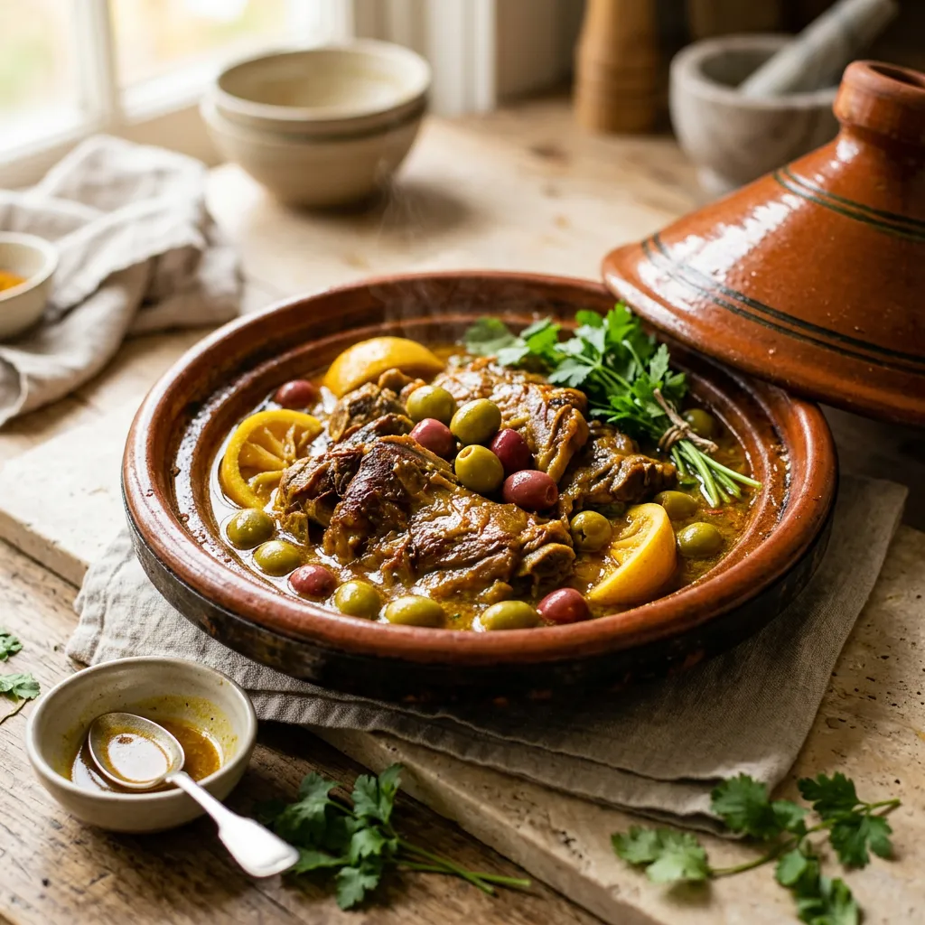 Lamb Tagine With Preserved Lemon and Olives Recipe