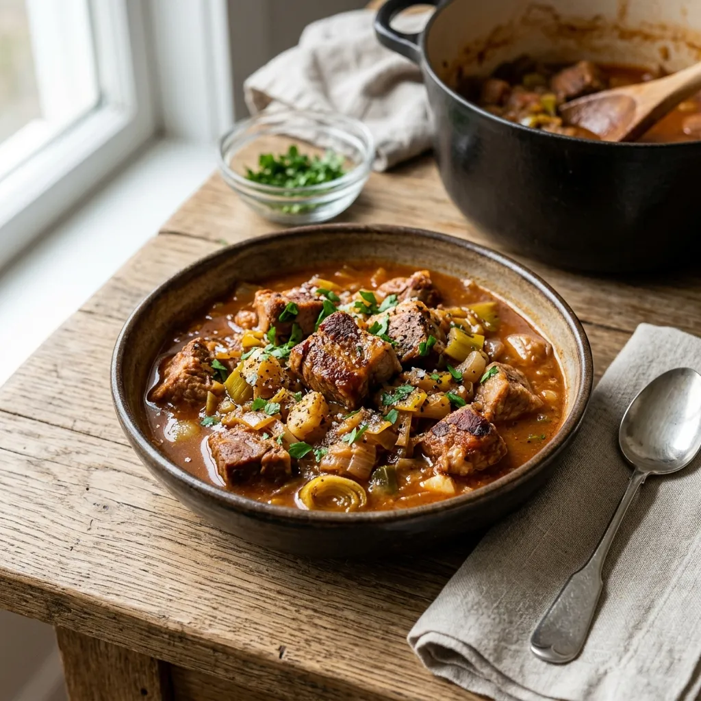 Leek and Pork Stew