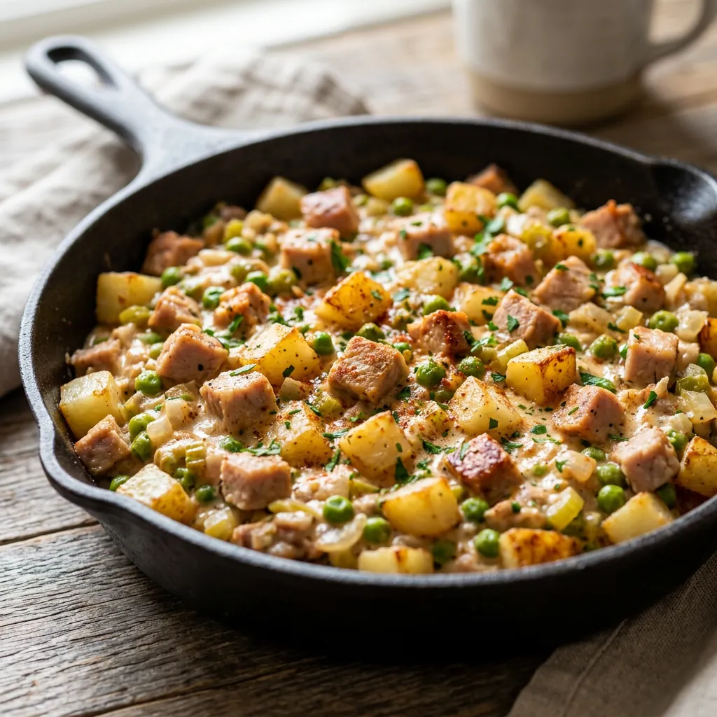 Finished Leftover Pork and Potato Hash dish