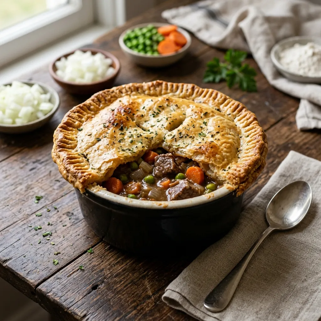 Leftover Steak Pot Pie With Vegetables
