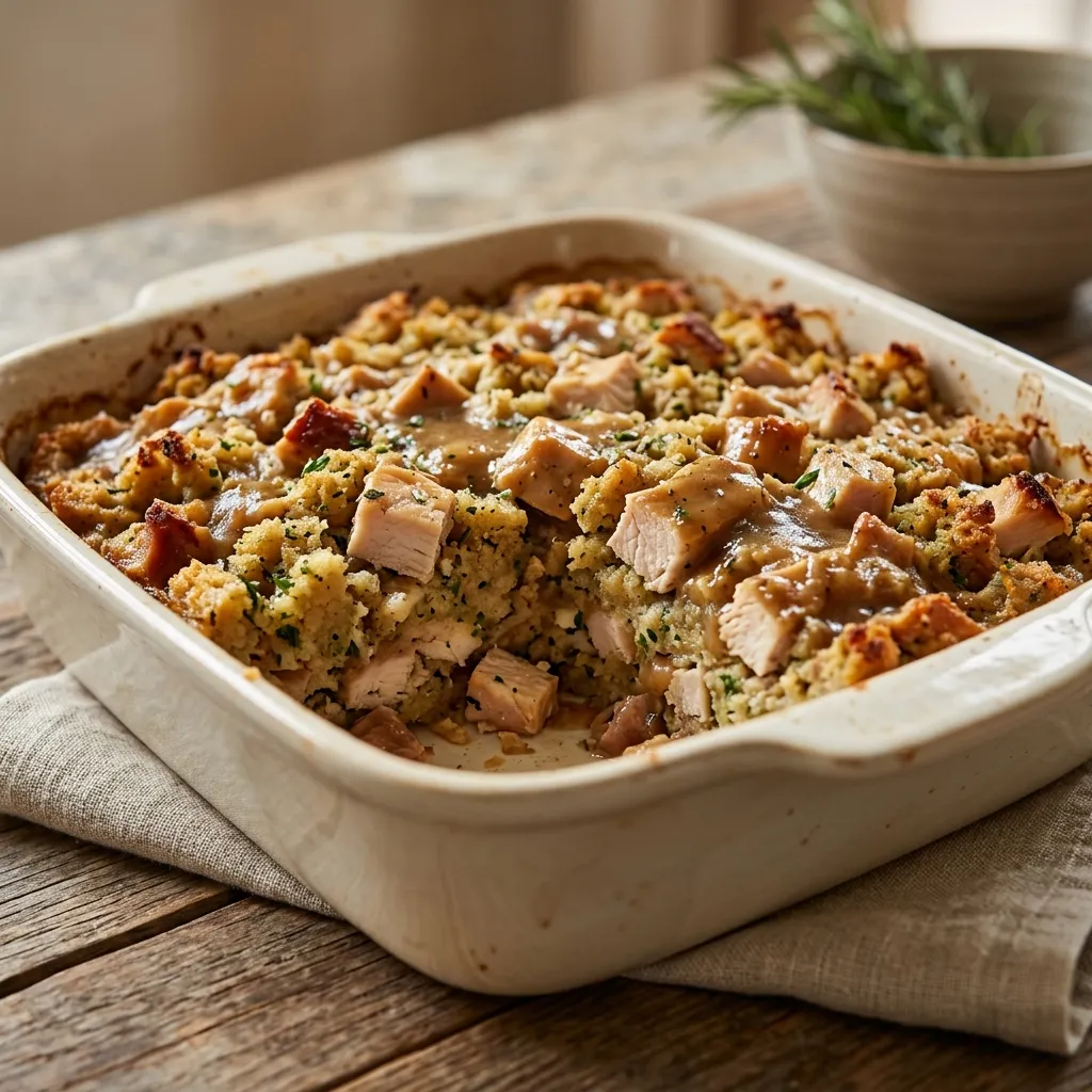 Leftover Turkey and Stuffing Casserole