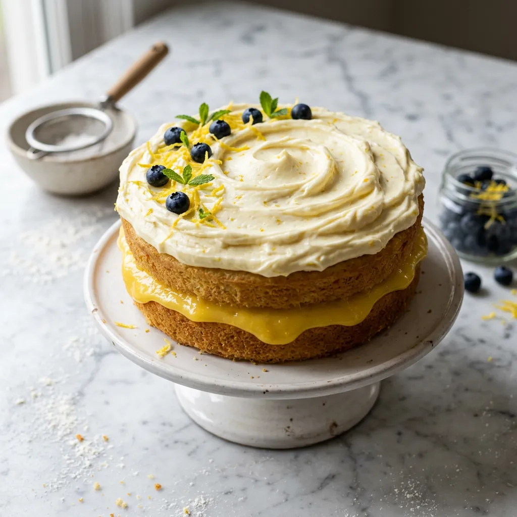 Lemon Curd Cake With Cream Cheese Frosting