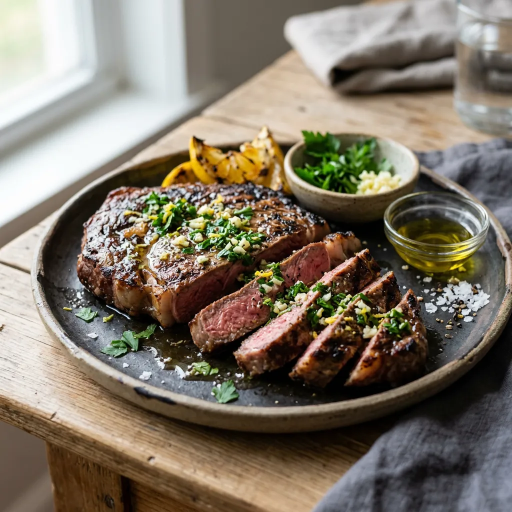 Lemon, Parsley, and Garlic-Marinated Steaks