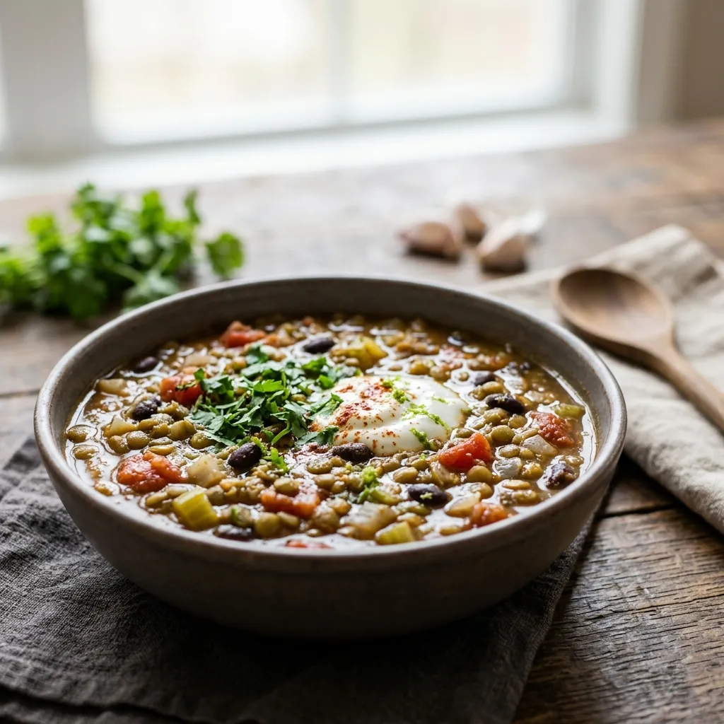 Lentil and Black Bean Soup