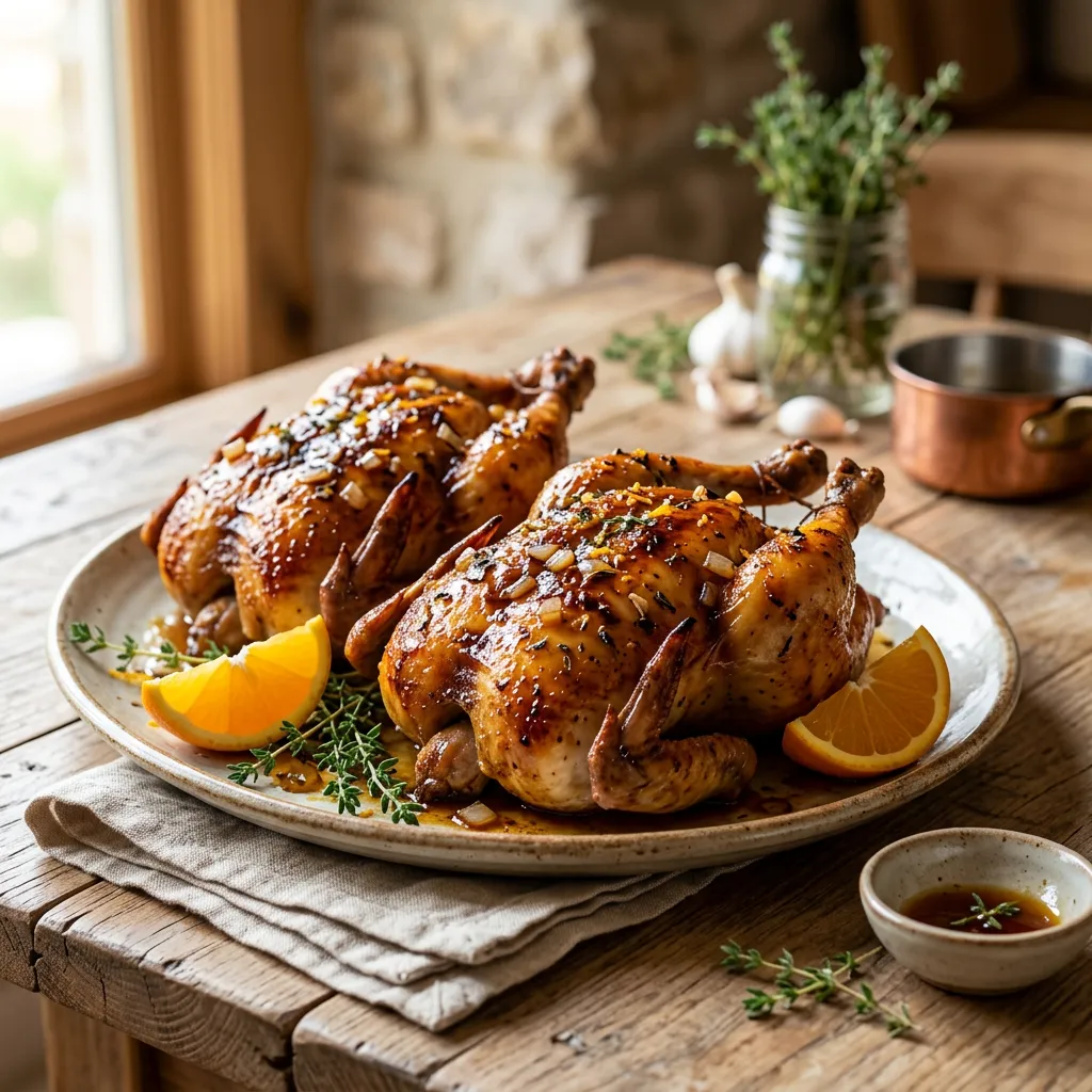 Light Honey-Glazed Cornish Hens