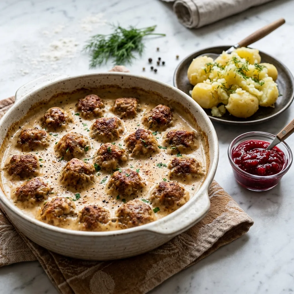 Light Swedish Meatballs With Milk Gravy