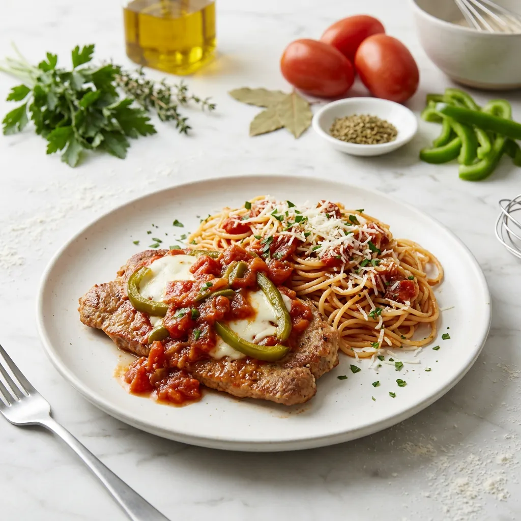 Lighter Veal Parmesan and Spaghetti Recipe