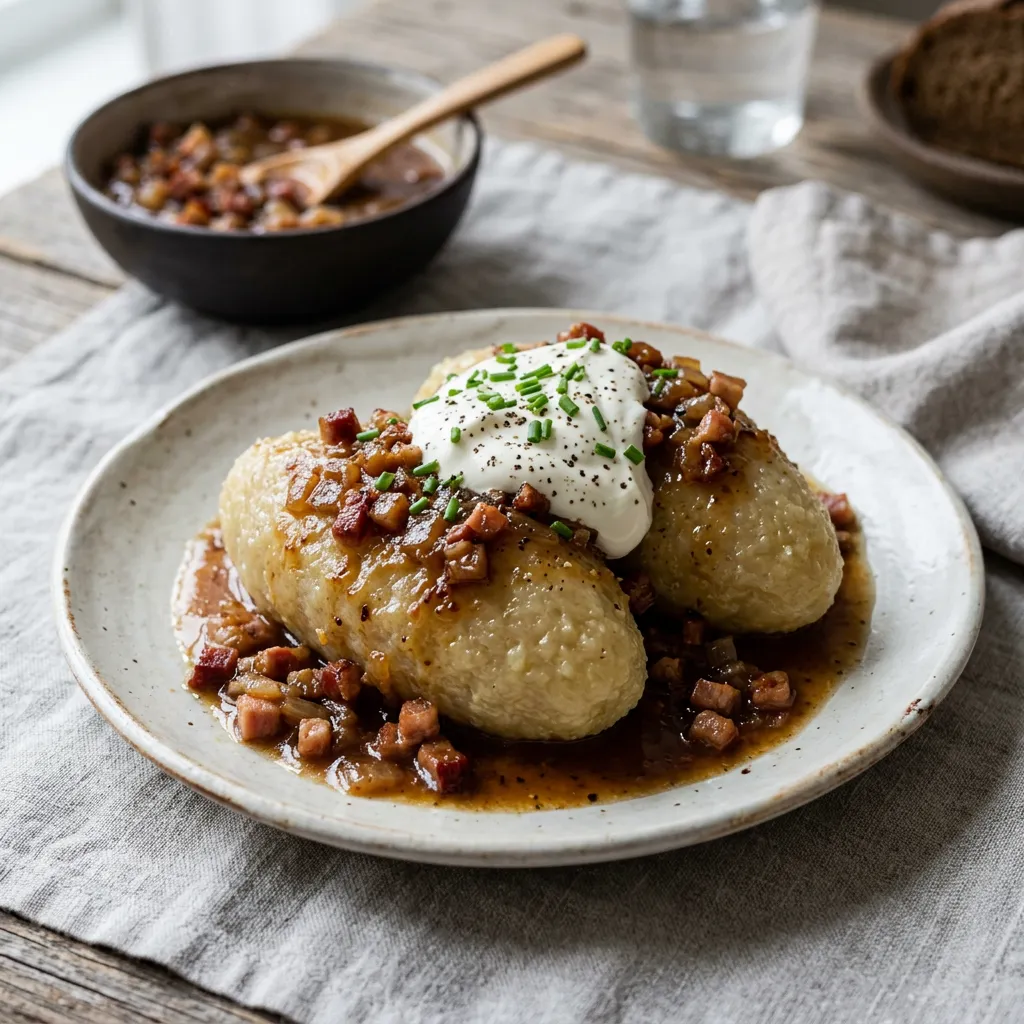Lithuanian Potato-Meat Dumplings (Cepelinai)