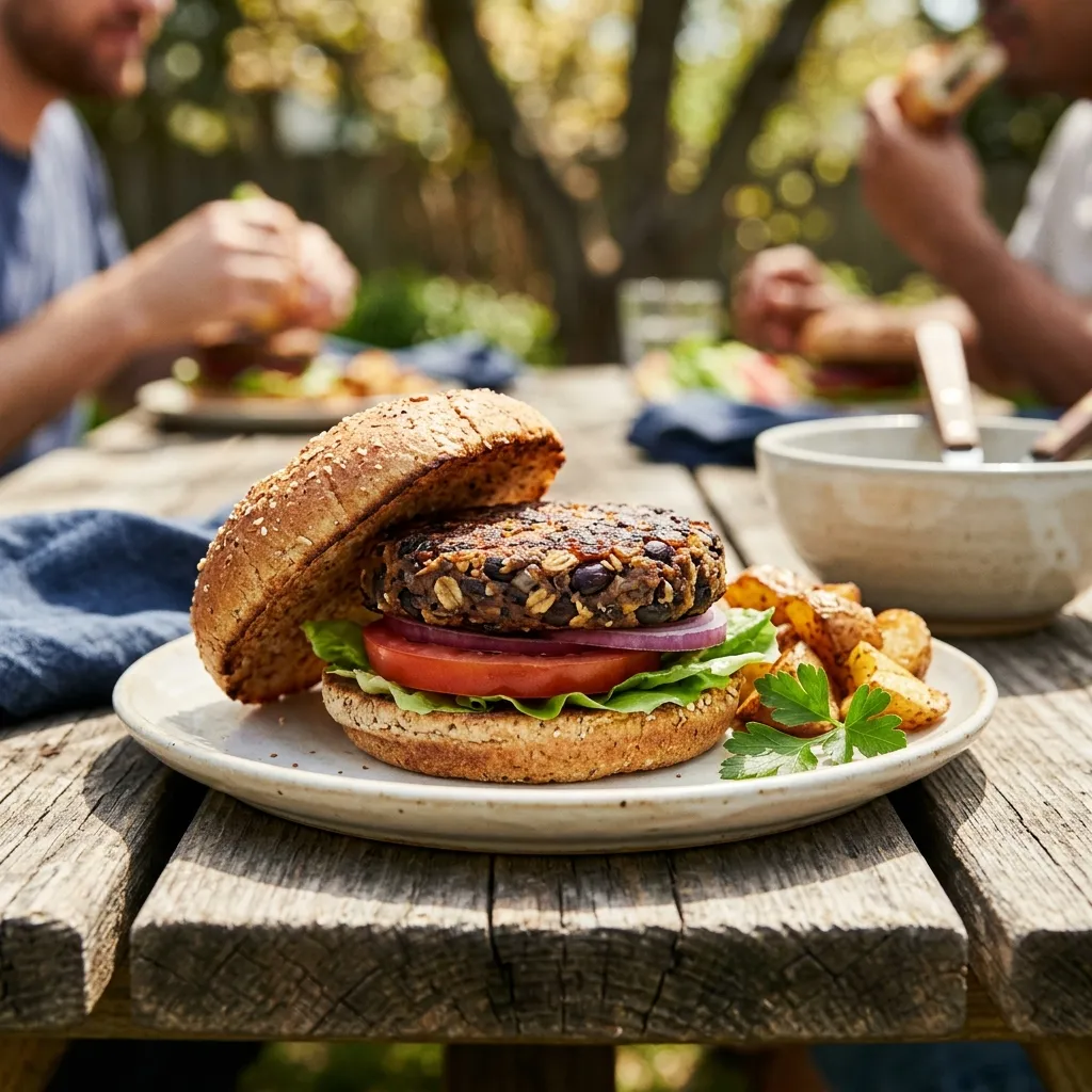 Low-Calorie Black Bean Burgers