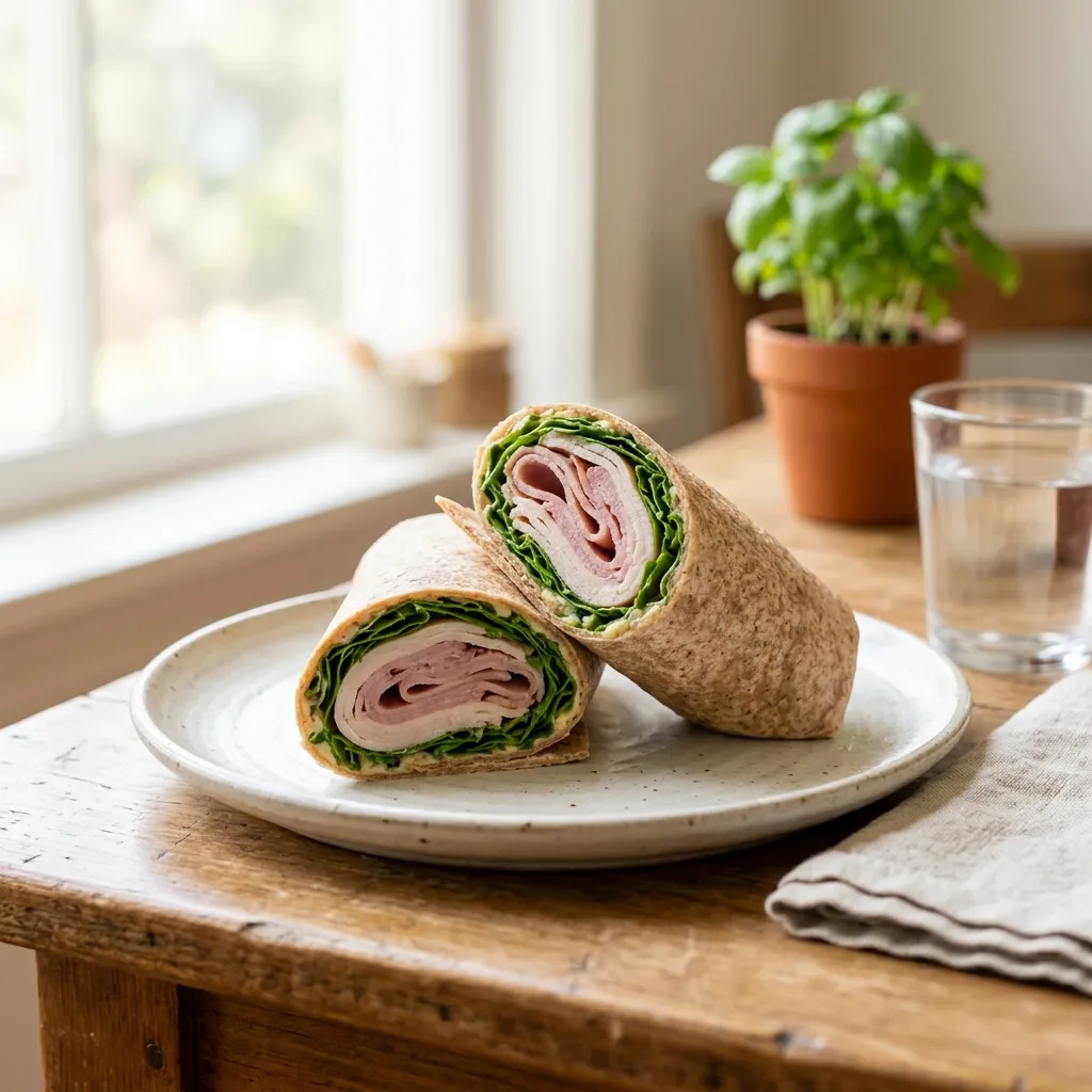 Low-Calorie Ham and Turkey Wrap